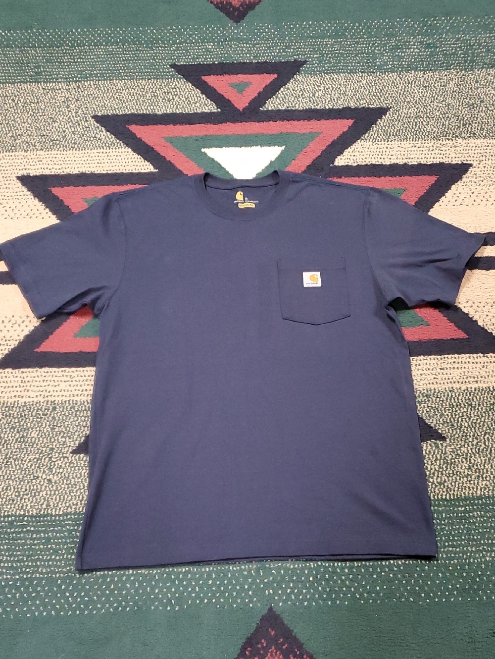 Carhartt Navy Blue Pocket Tee with Logo Patch